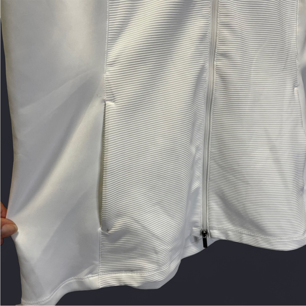 Greg Norman Collection NWT White Ribbed Zip-Up Vest Stand Collar Size L - Picture 4 of 6